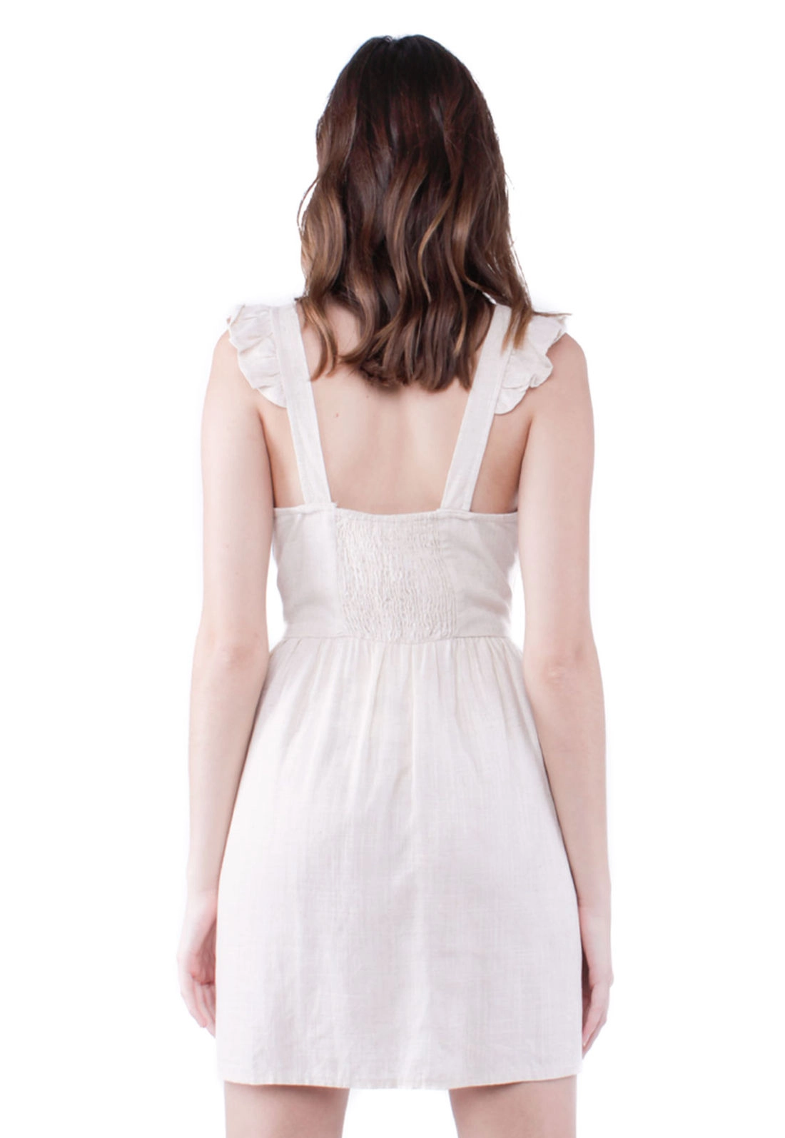 Vestido Linho Alça Babado
