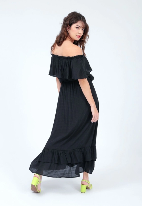 Vestido Manga Curta Poá