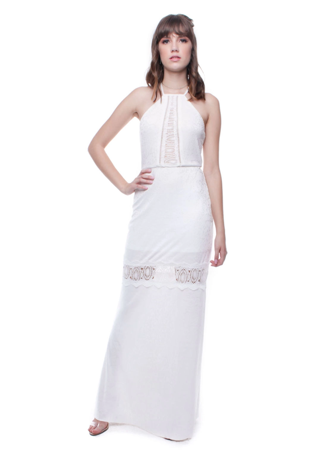 Vestido Renda Frente Unica