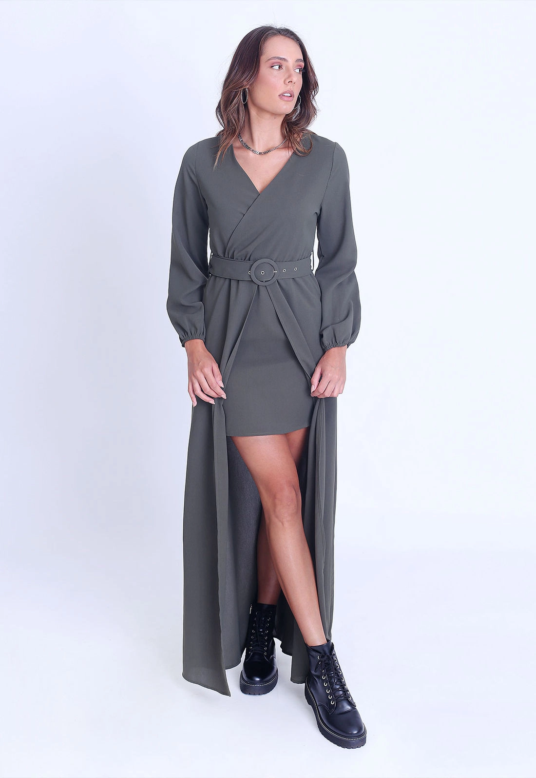 Vestido Curto Manga Longa