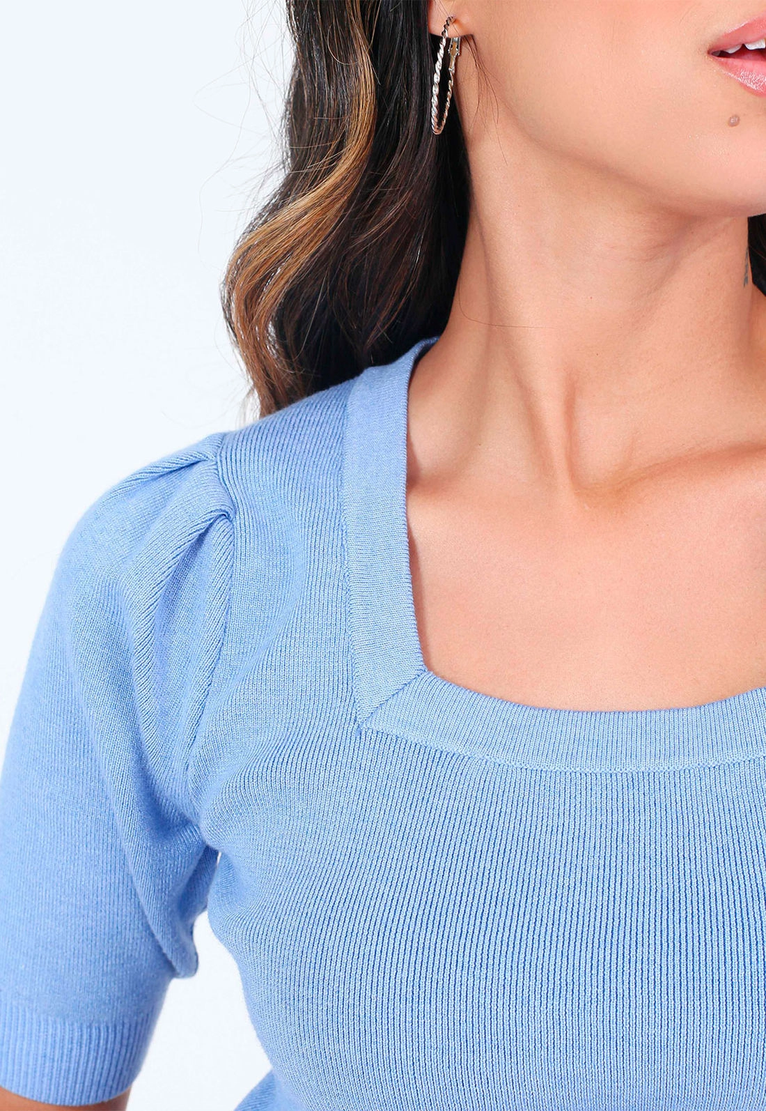 Blusa Tricô Manga Curta Princesa g