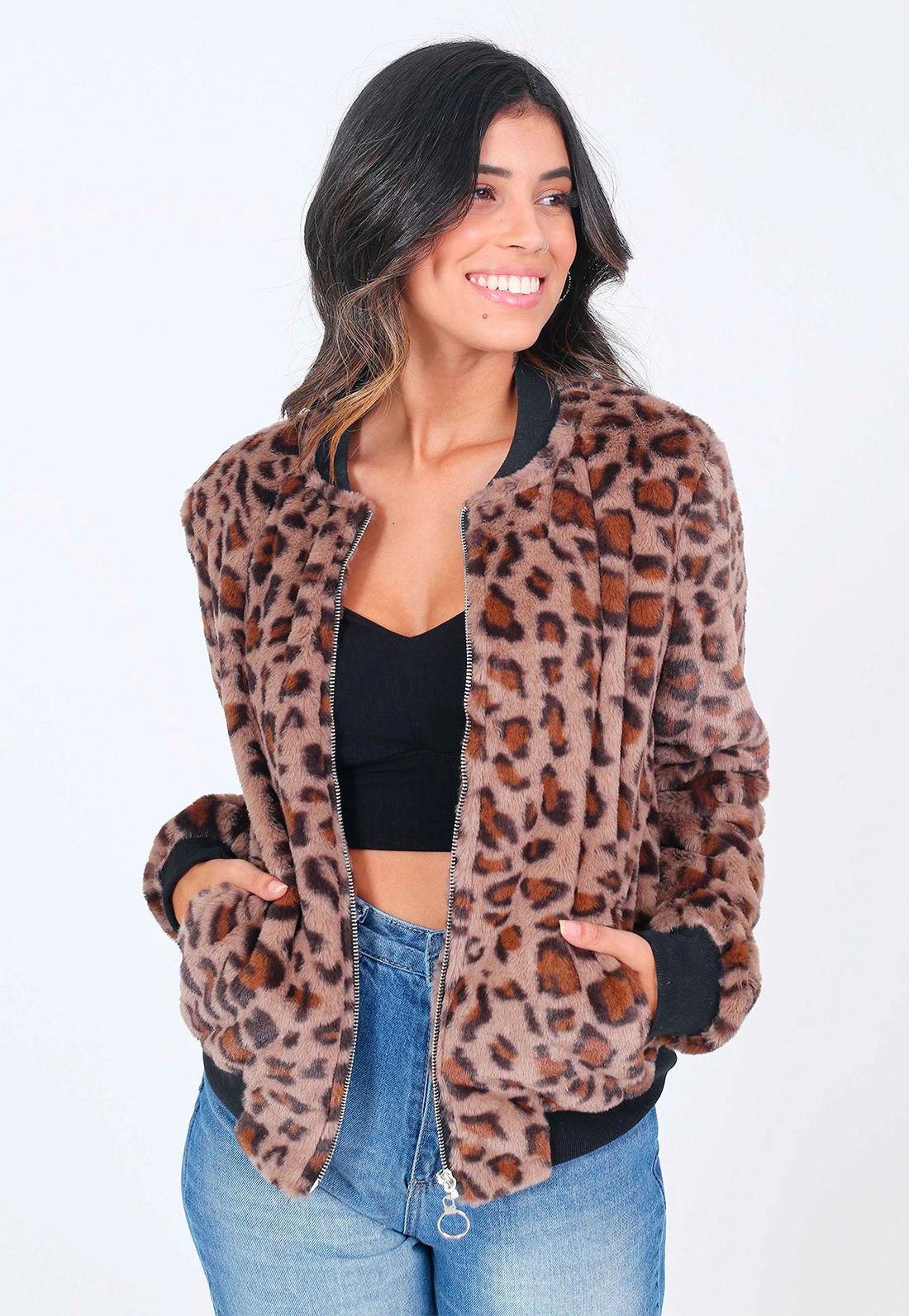 Jaqueta Pelo Animal Print