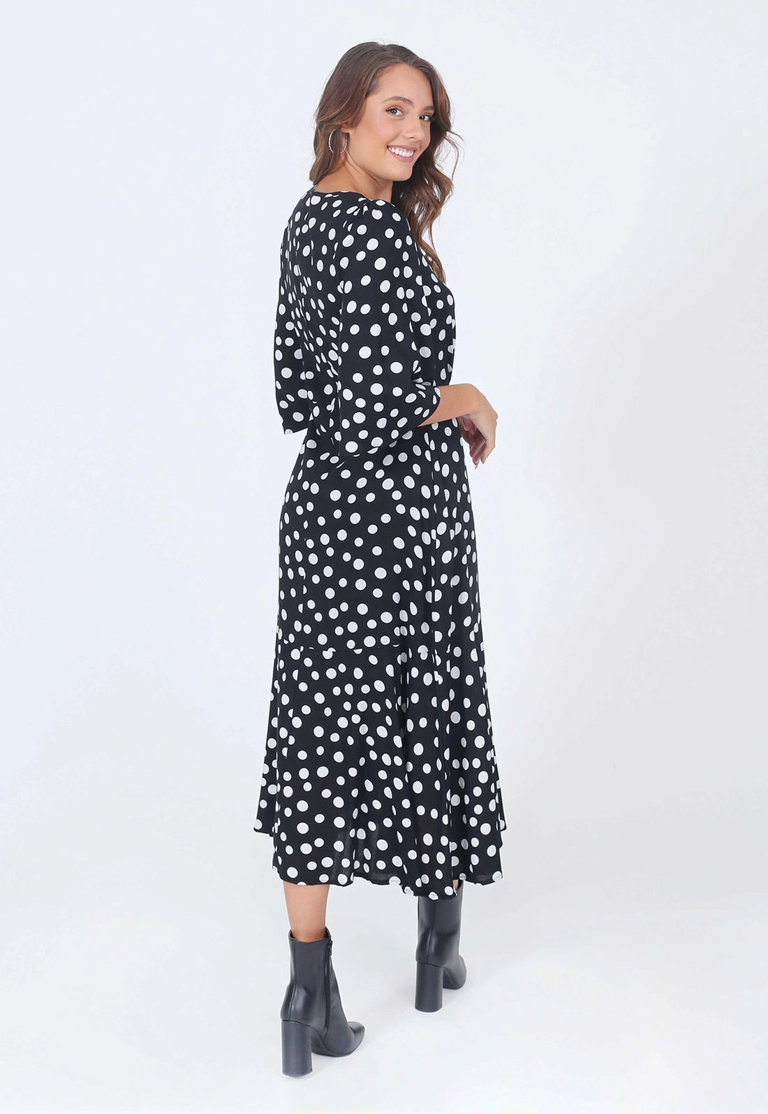 Vestido Midi Manga Ampla