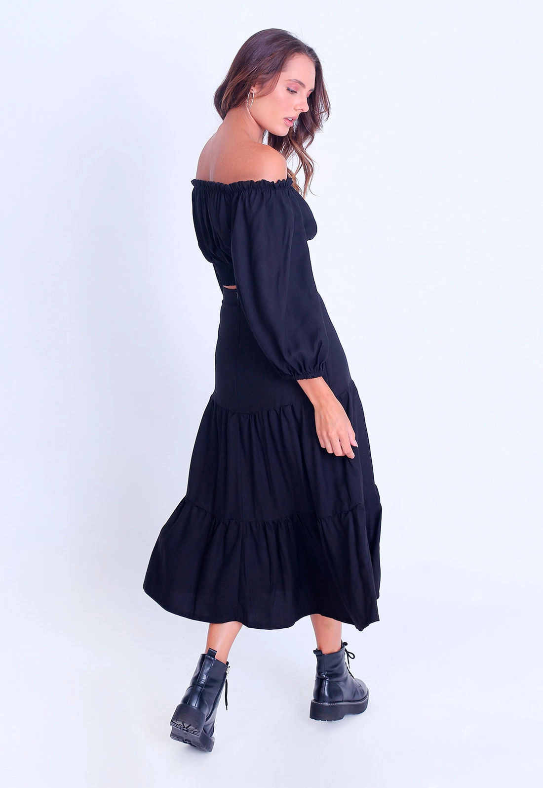 Saia Viscose Midi Camadas