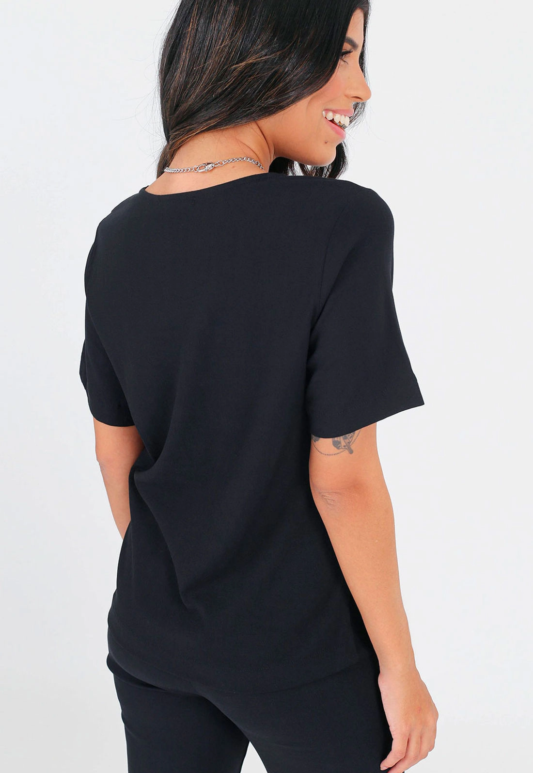 Blusa Manga Curta Viscose Basic