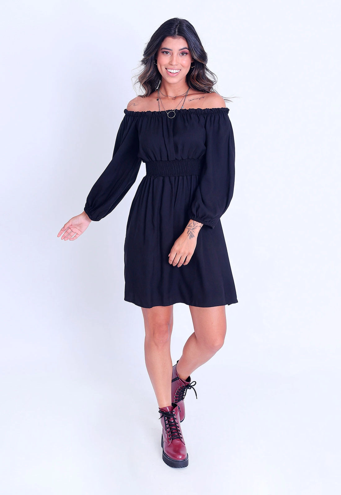 Vestido Viscose Manga 7/8