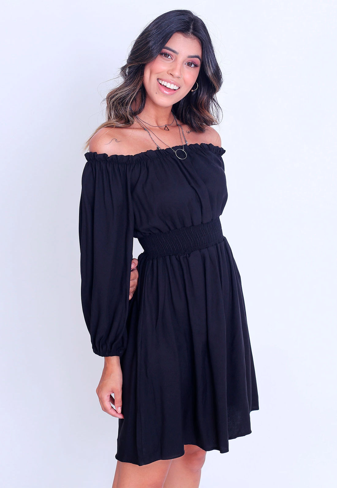 Vestido Viscose Manga 7/8