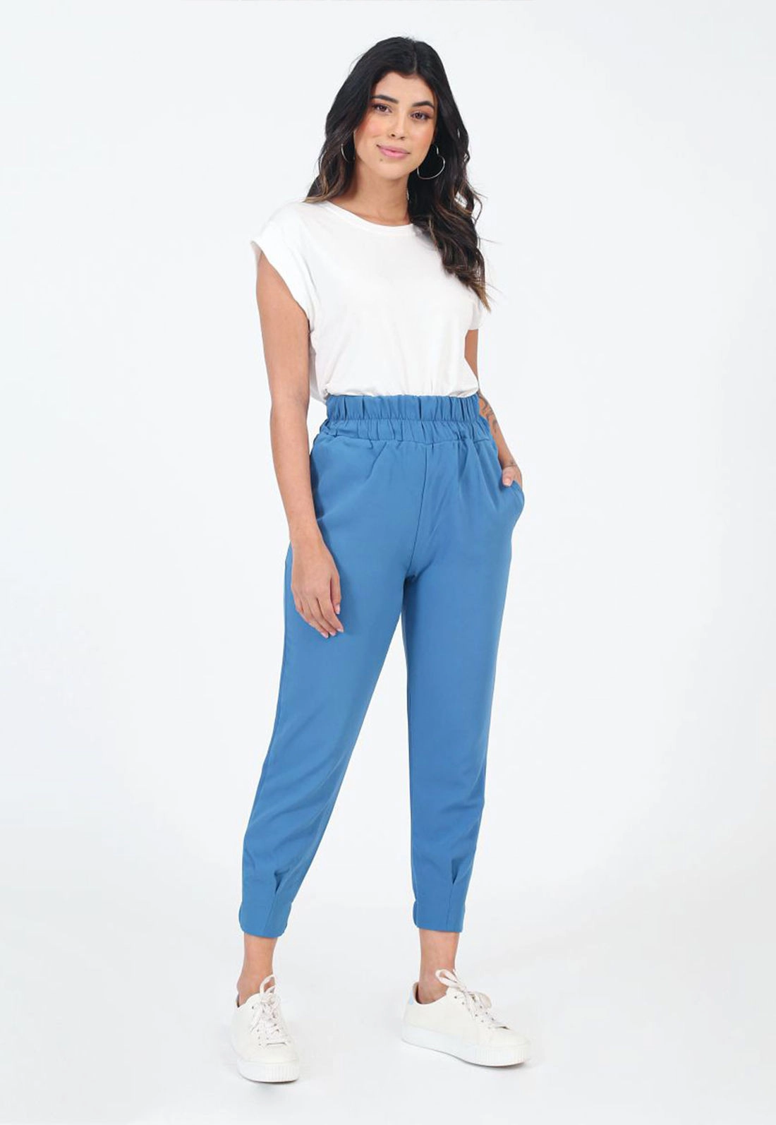 Calça Crepe Elástico Cintura