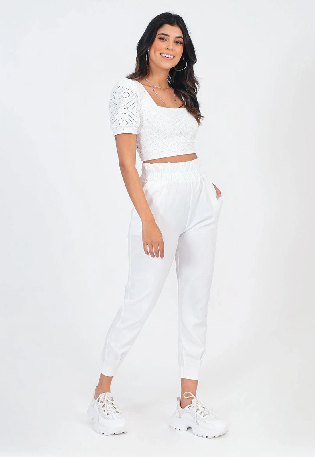 Calça Crepe Elástico Cintura