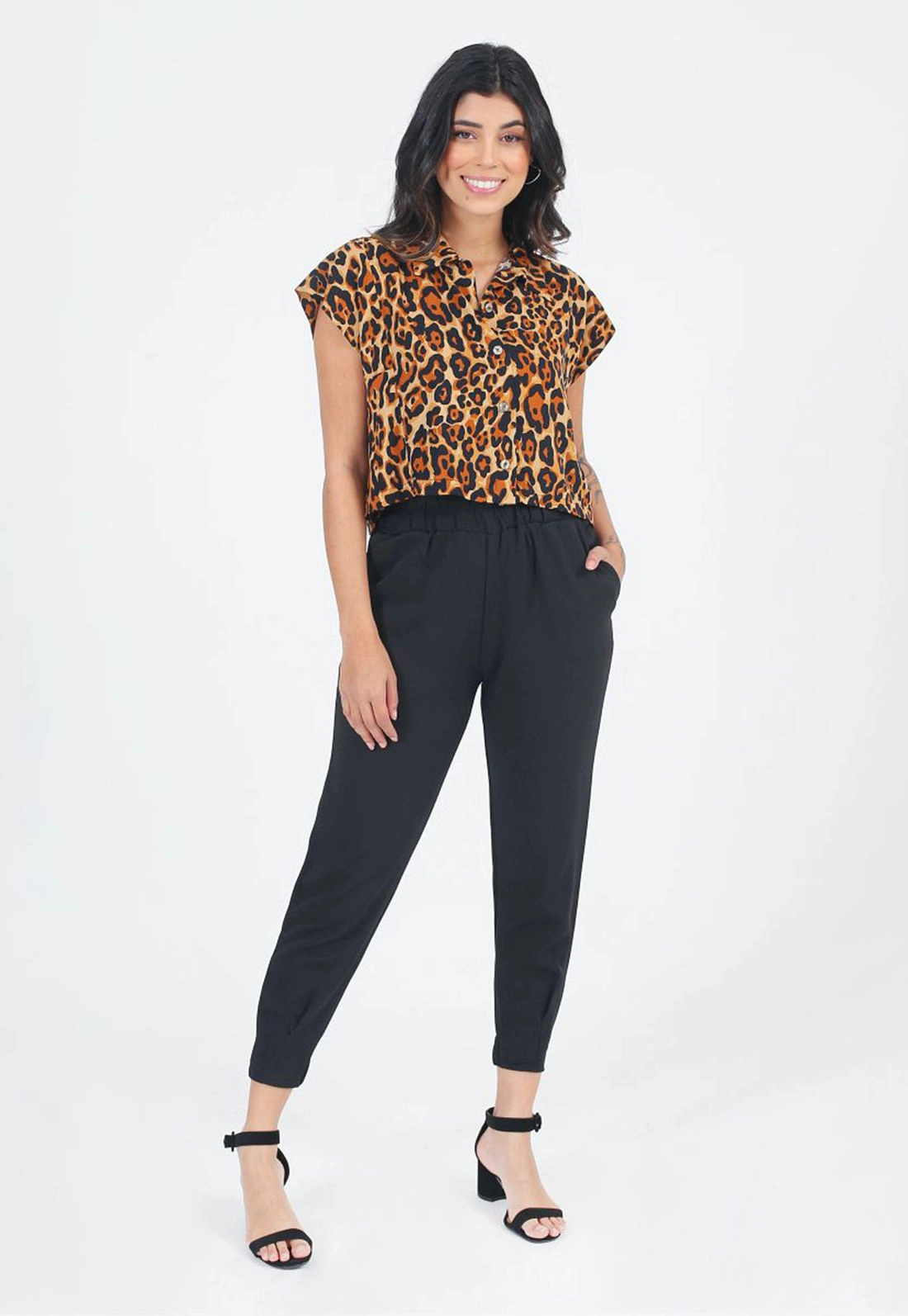 Calça Crepe Elástico Cintura