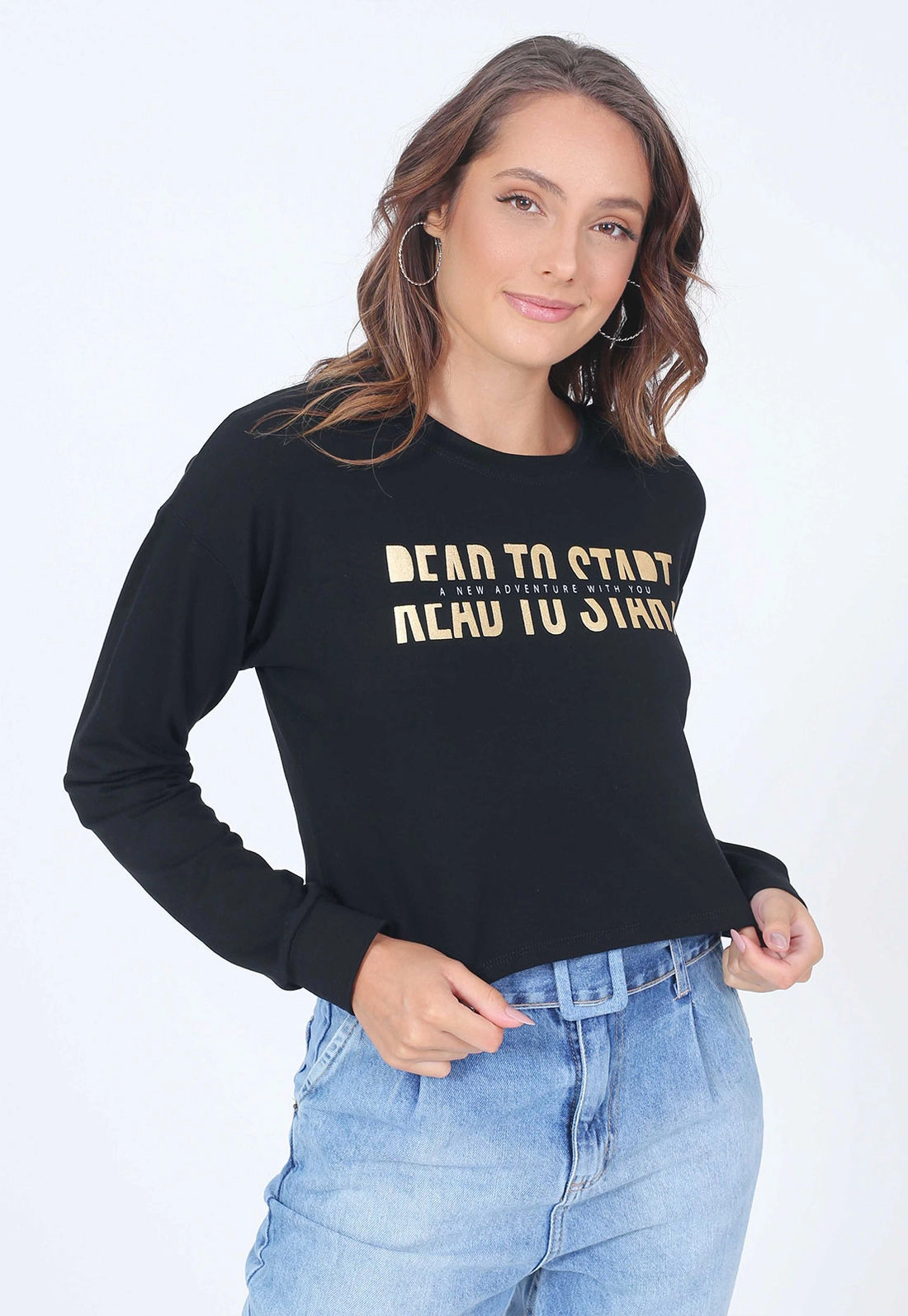 Blusa Manga Longa Moletinho Read To Start
