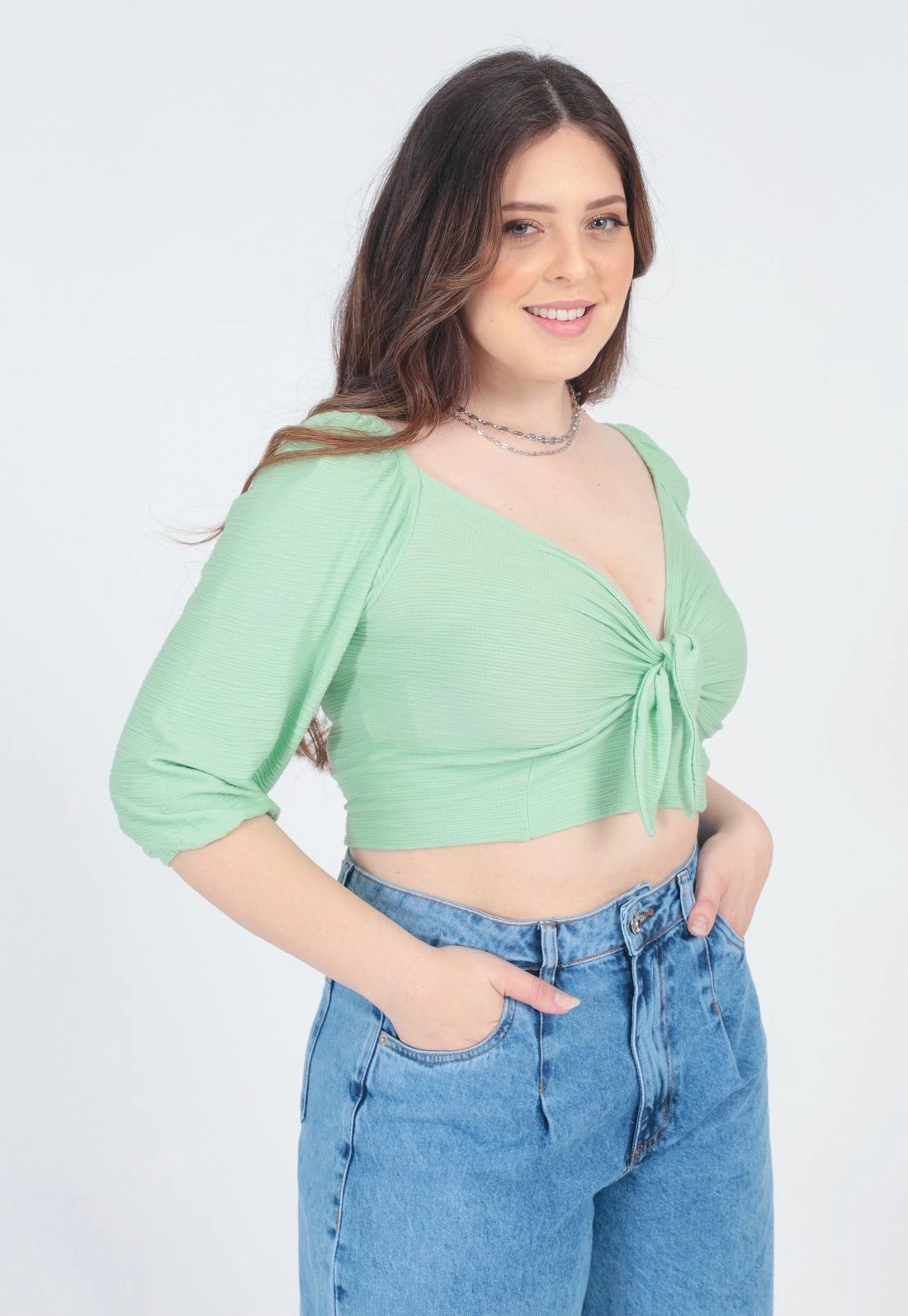 Blusa Cropped Amarração Frontal