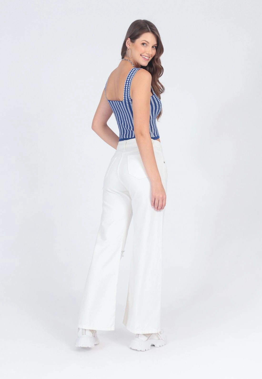 Calça Sarja Wide Leg