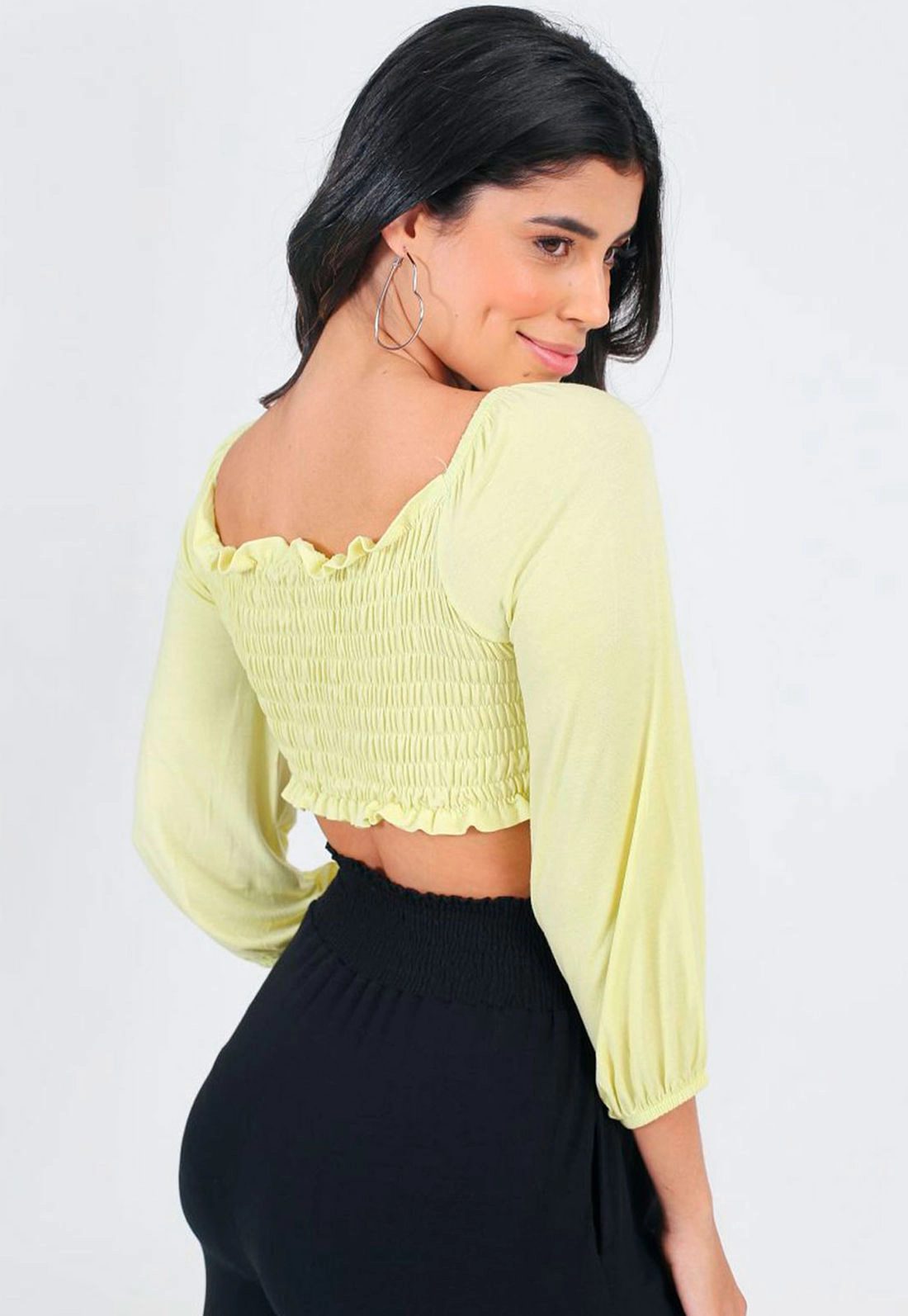 Blusa Manga 7/8 Franzido