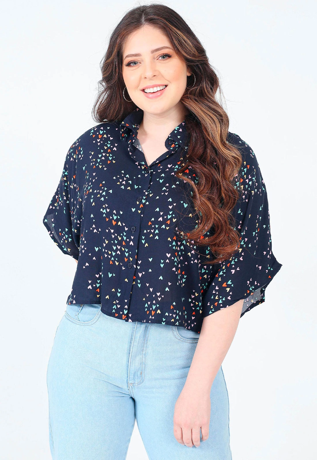 Camisa Manga Curta Corações