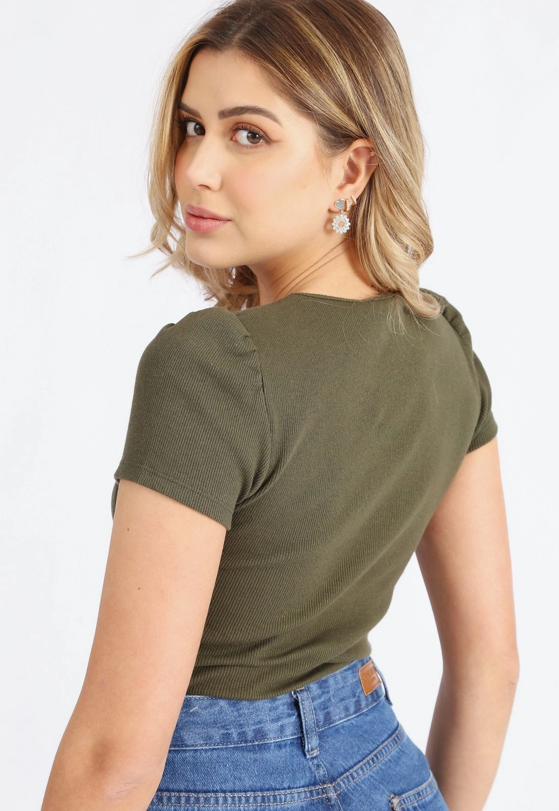 Blusa Ribana Decote Quadrado