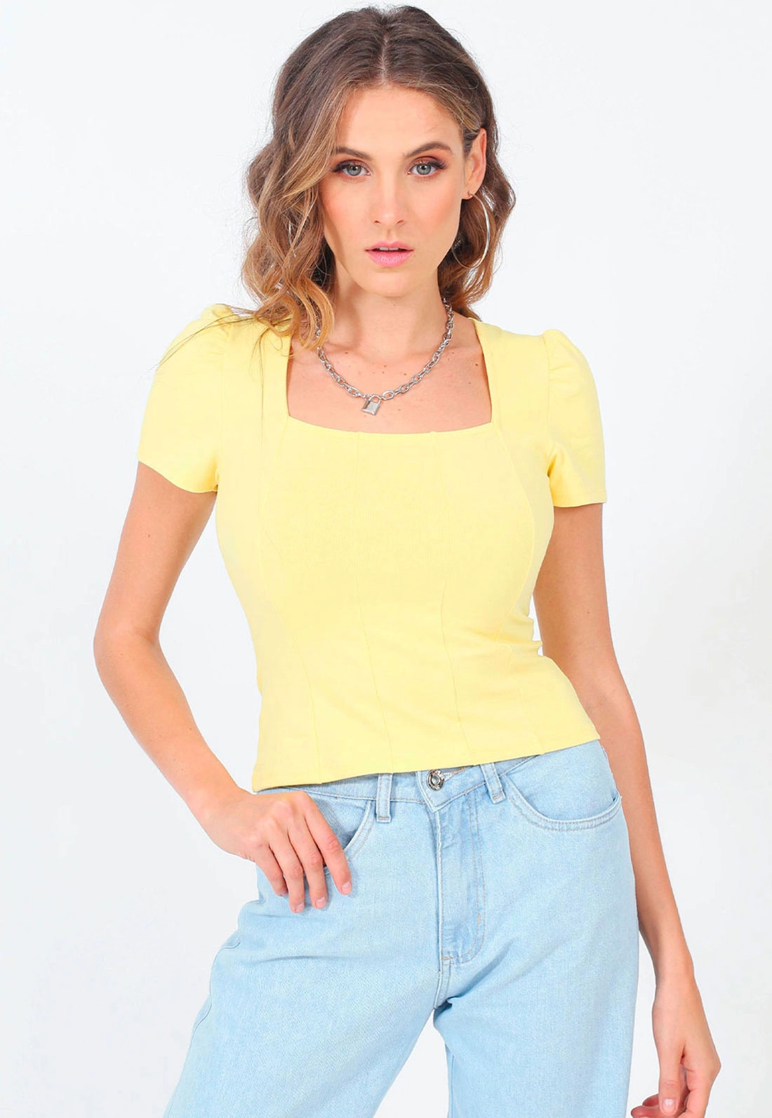 Blusa Cotton Decote Quadrado