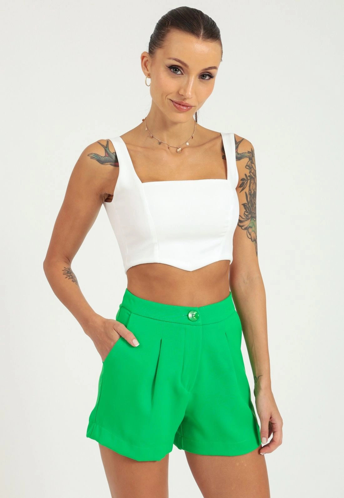 Shorts Alfaiataria Prega