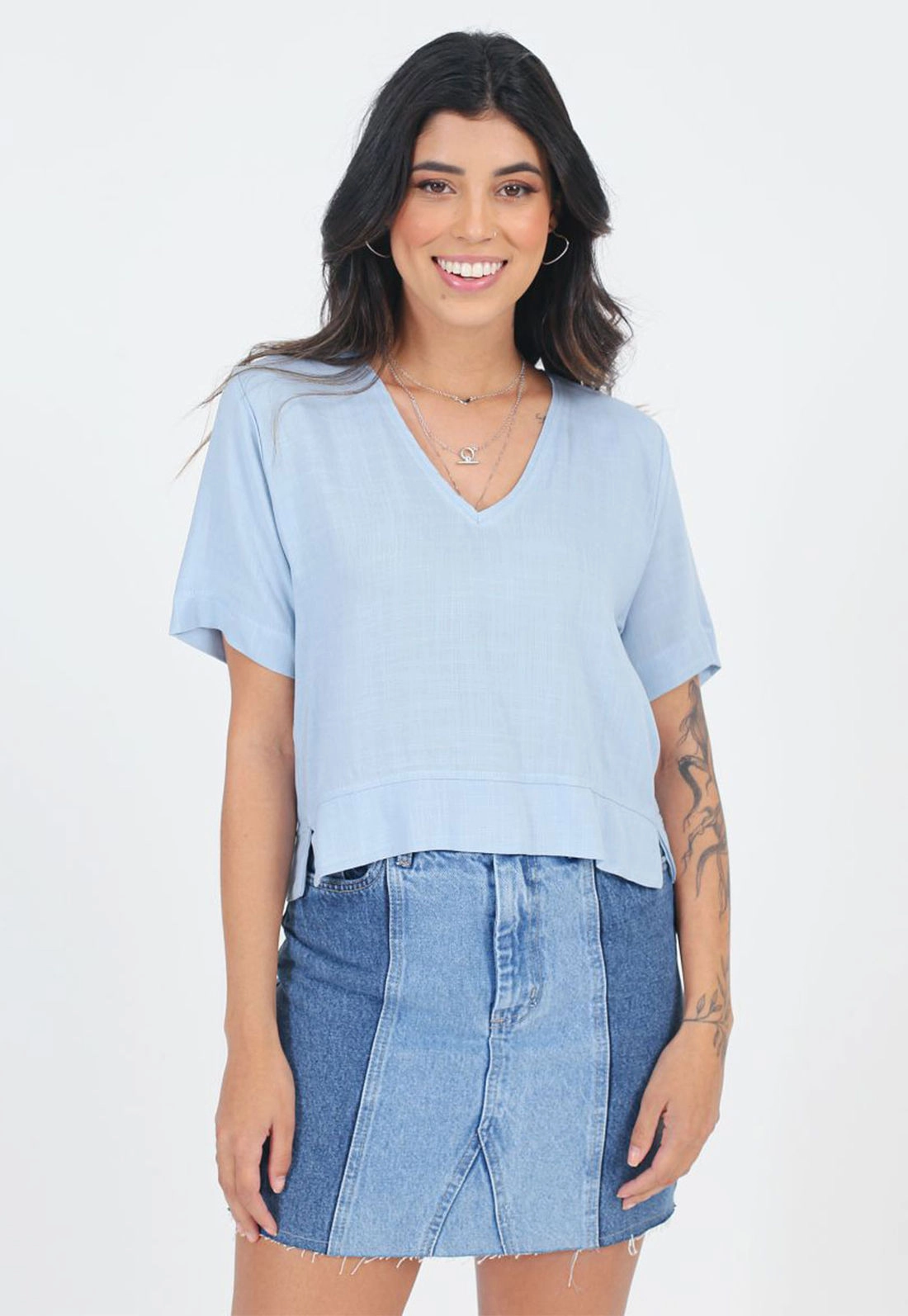 Blusa Viscose Decote V