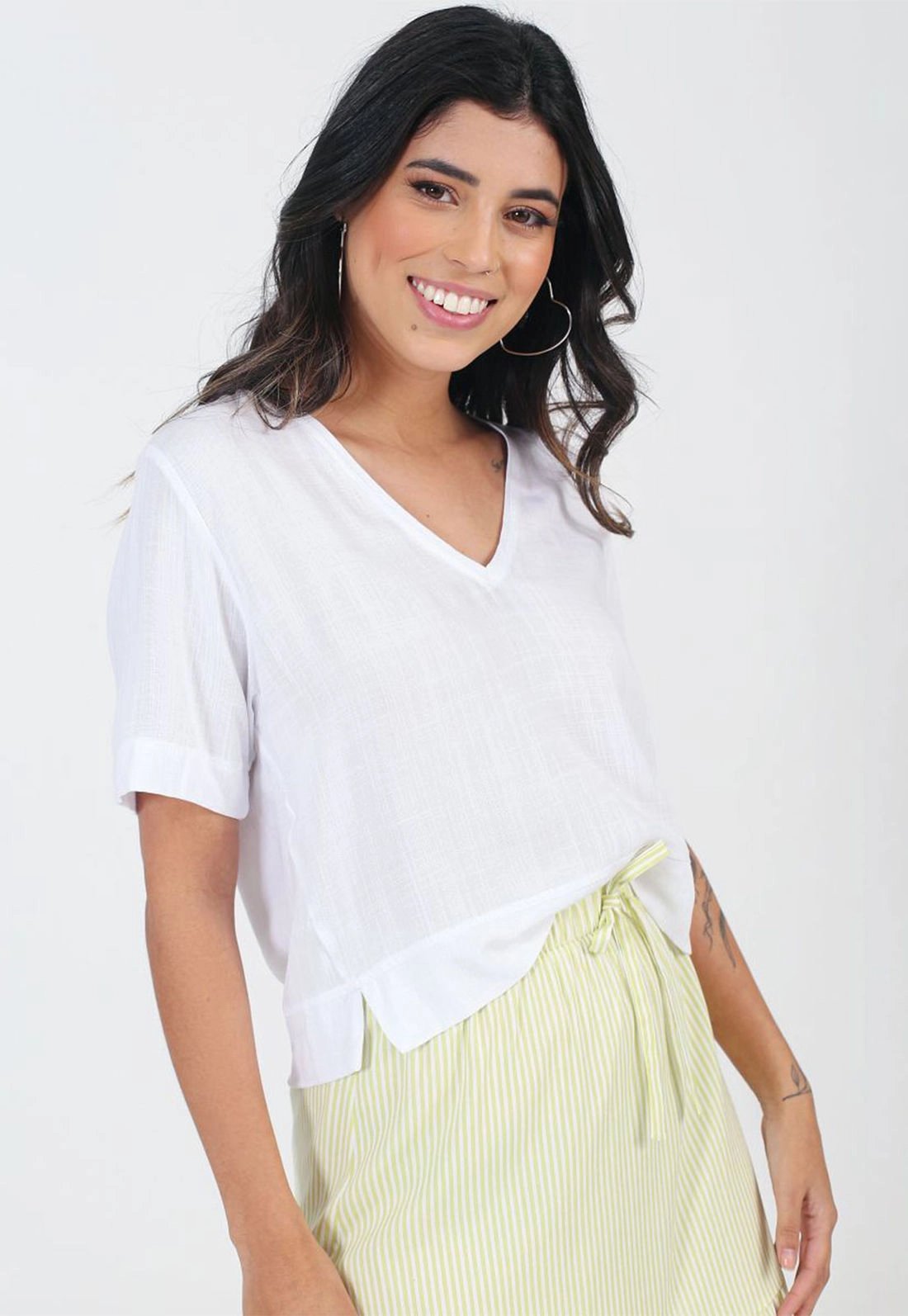 Blusa Viscose Decote V