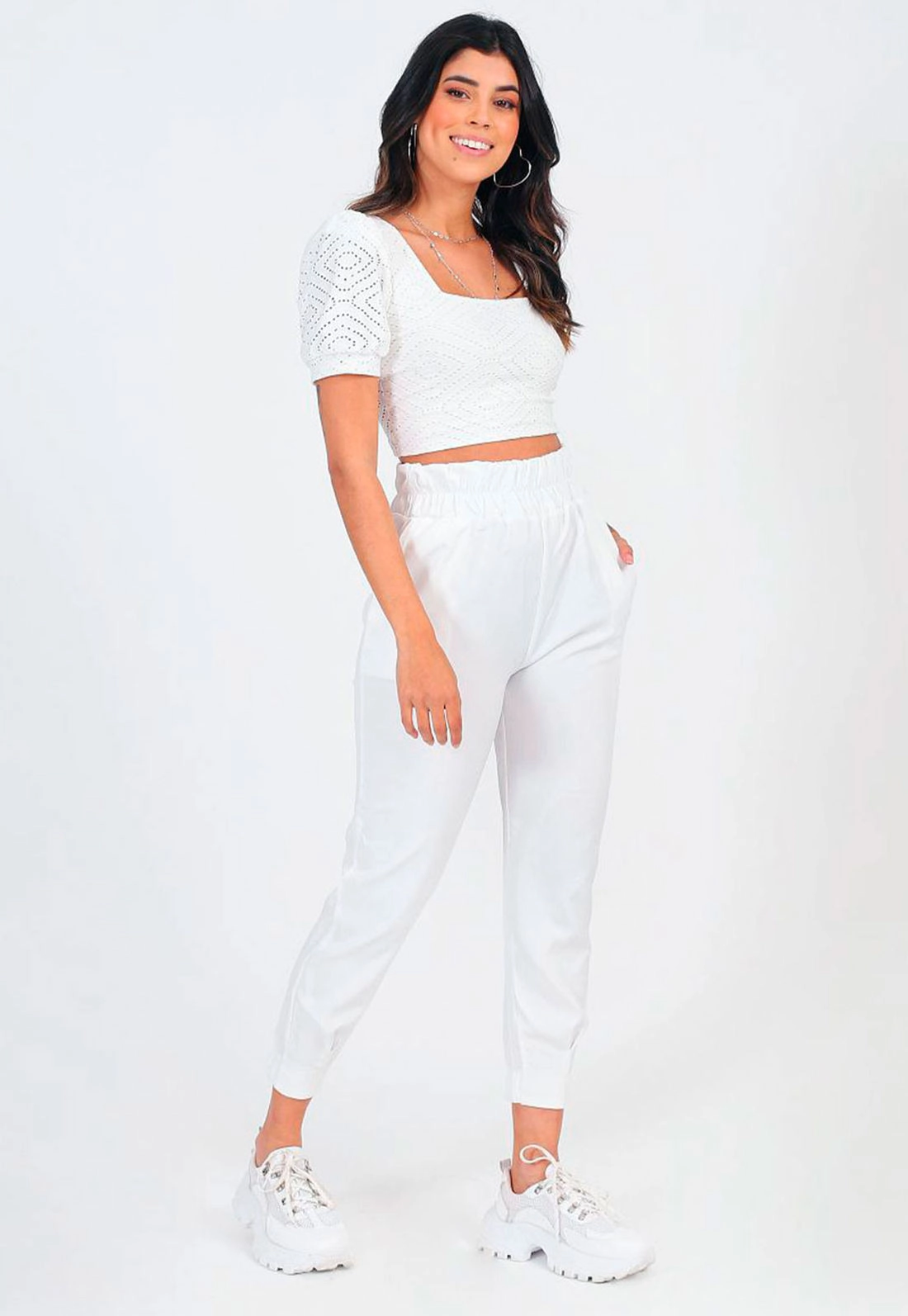 Blusa Cropped Manga Curta Laise