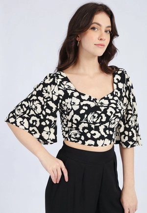 Blusa Cropped Animal Print