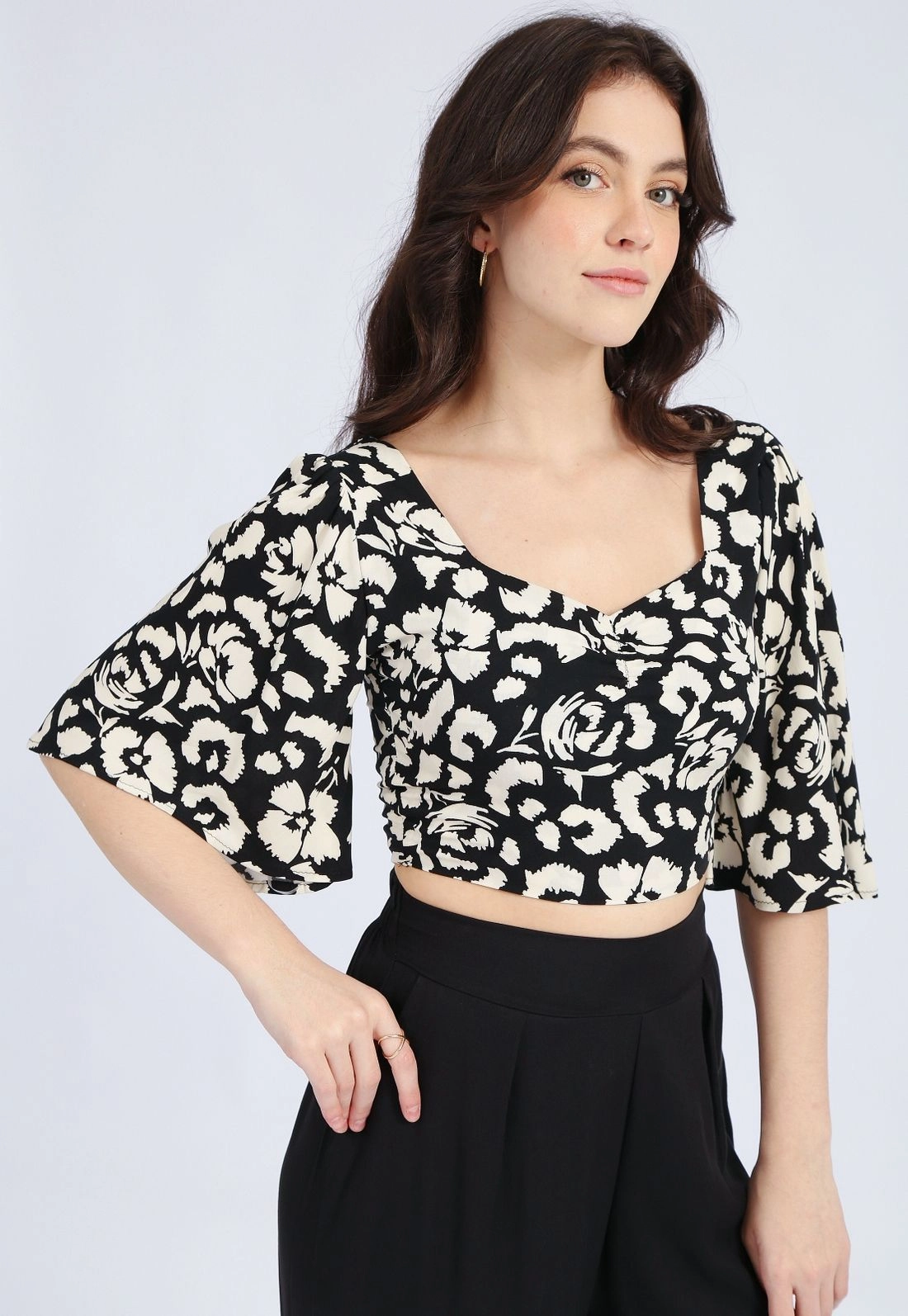 Blusa Cropped Animal Print