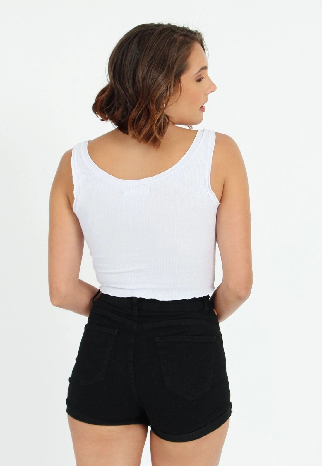 Blusa Cropped Sem Manga Frufru