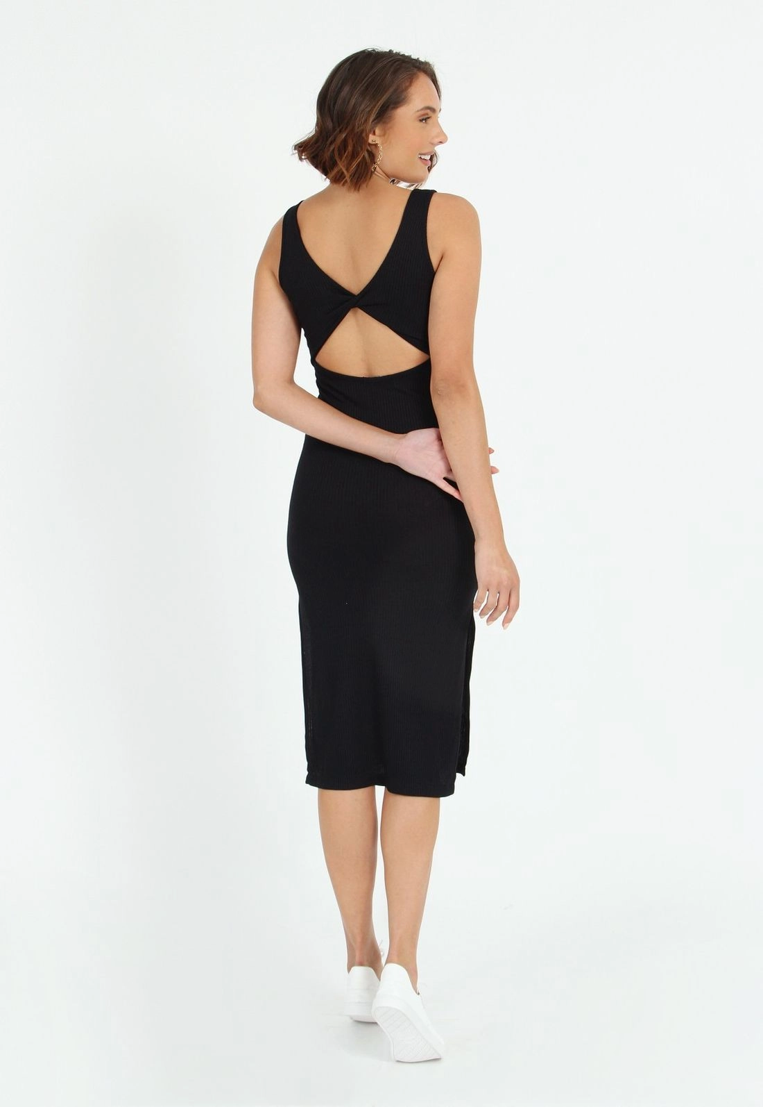 Vestido Midi Canelado