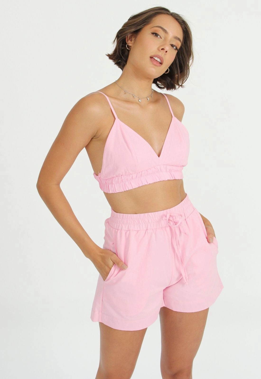 Shorts Tricoline Bolso