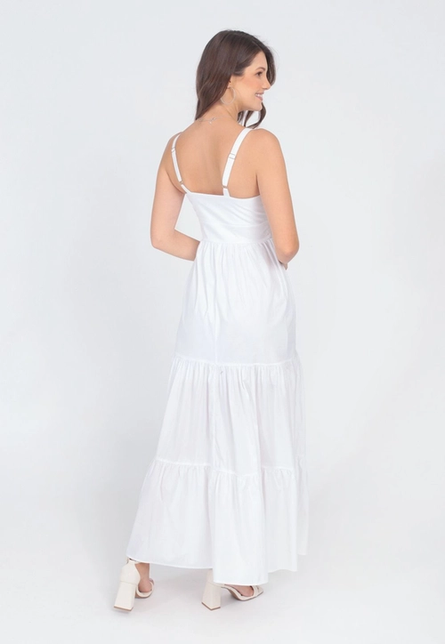 Vestido Tricoline Longo Marias P