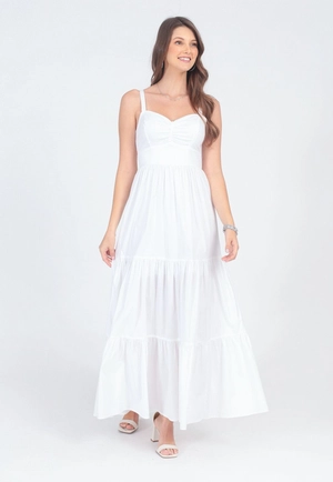 Vestido Tricoline Longo Marias P