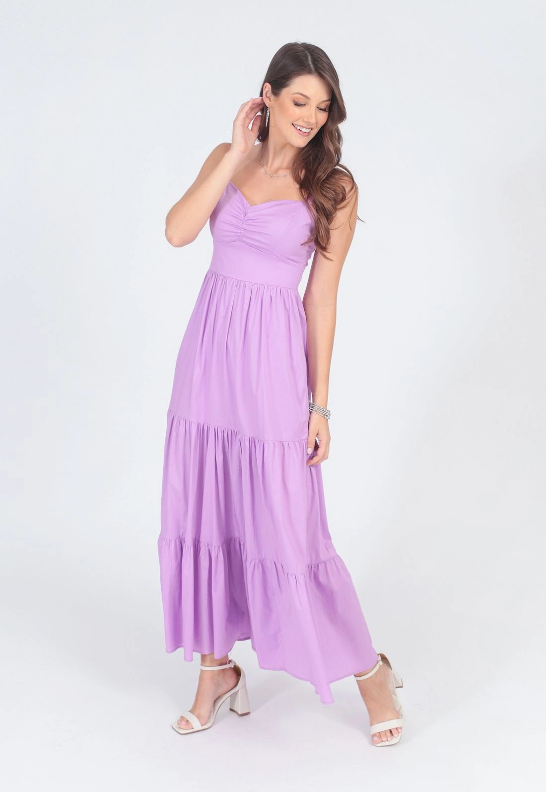Vestido Tricoline Longo Marias P