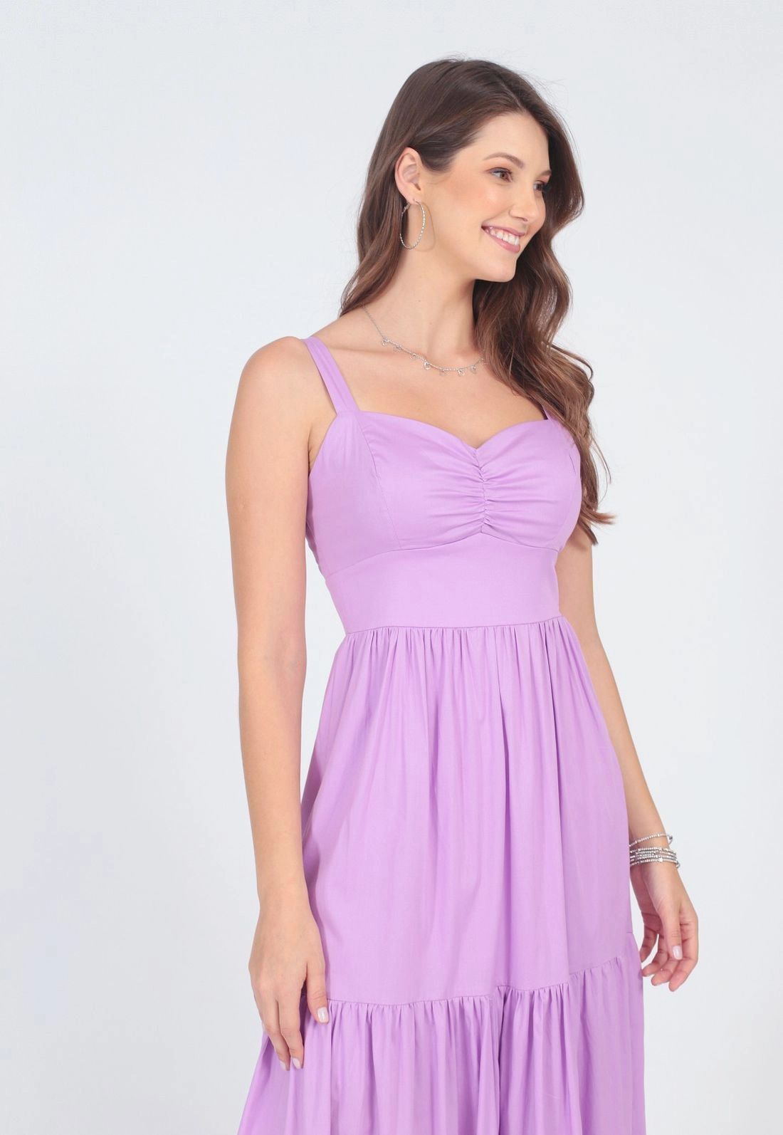 Vestido Tricoline Longo Marias P