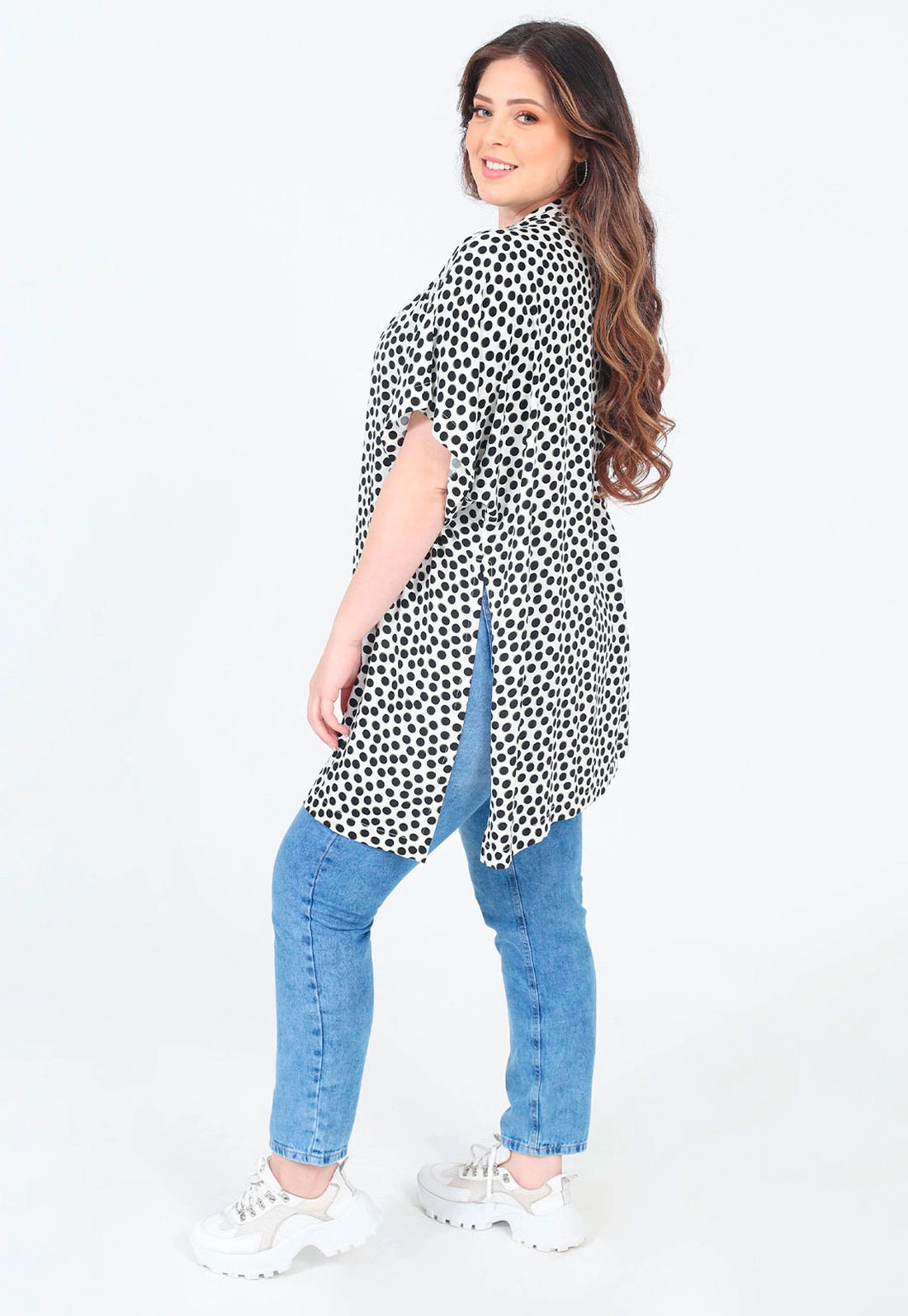 Kimono Alongado Viscose Poá