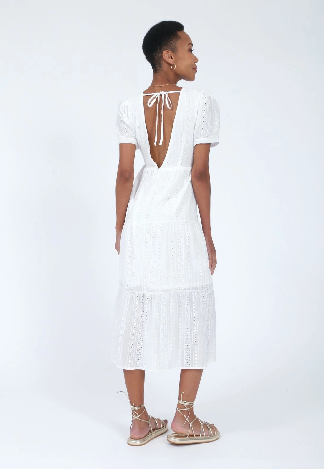 Vestido Lasie Manga Curta Midi Marias