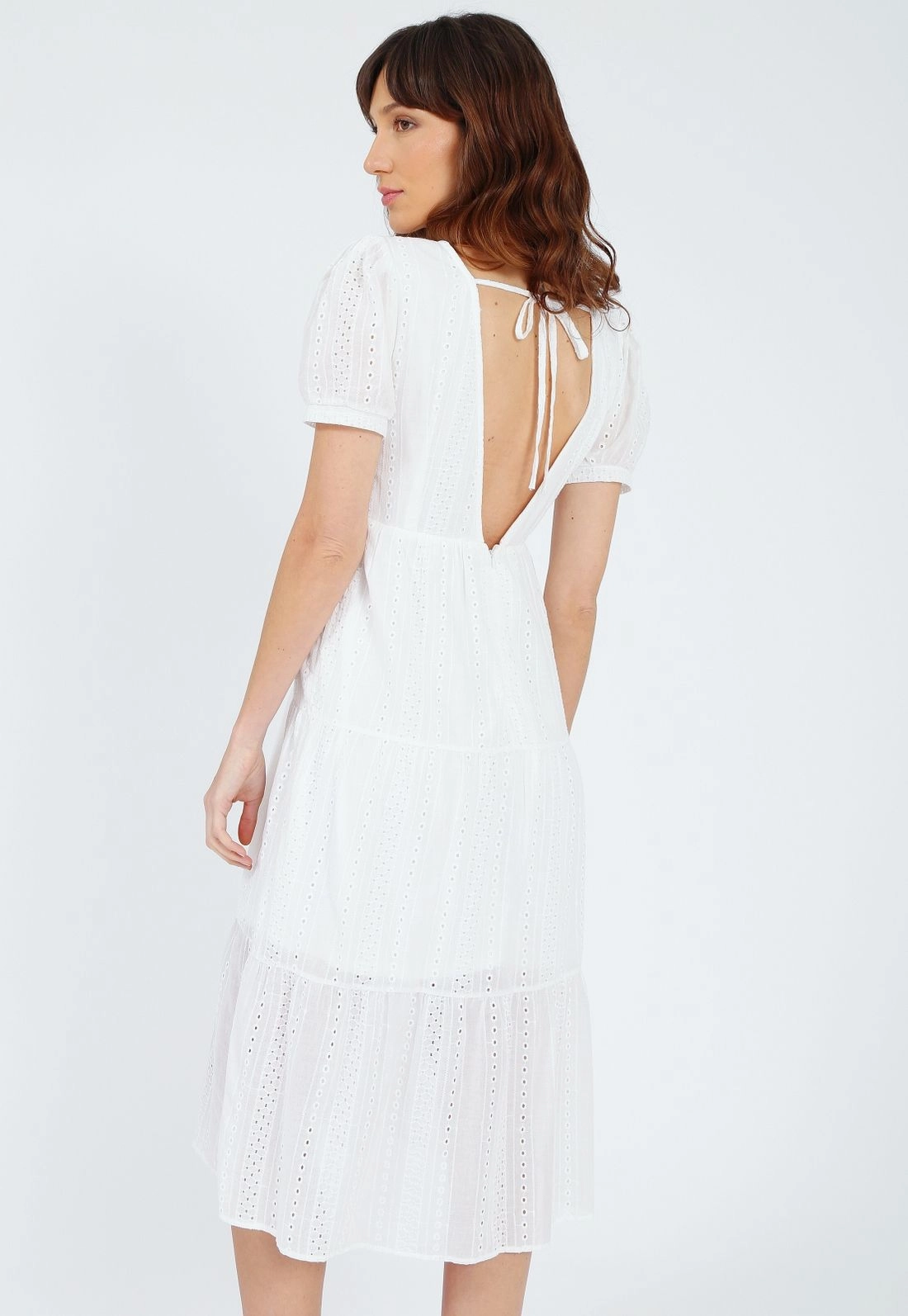 Vestido Lasie Manga Curta Midi Marias