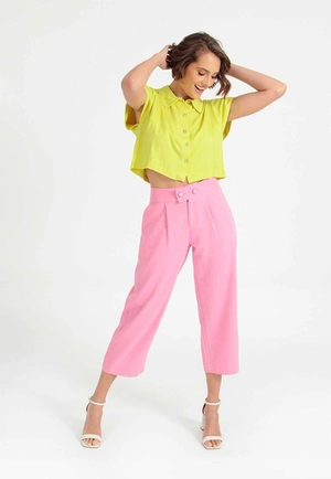 Calça Linho Pregas 2 Botões