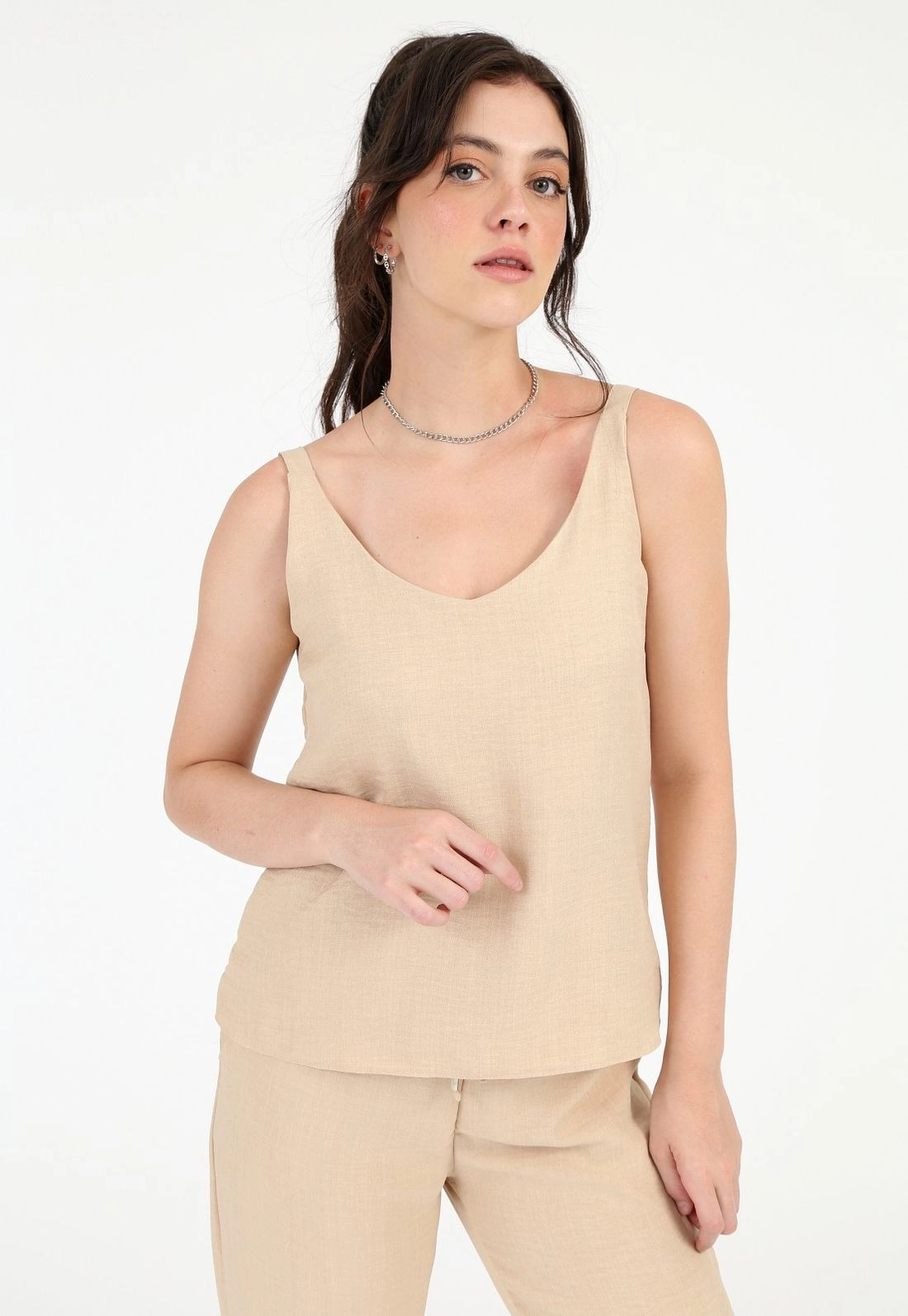 Blusa Crepe Alça Lisa