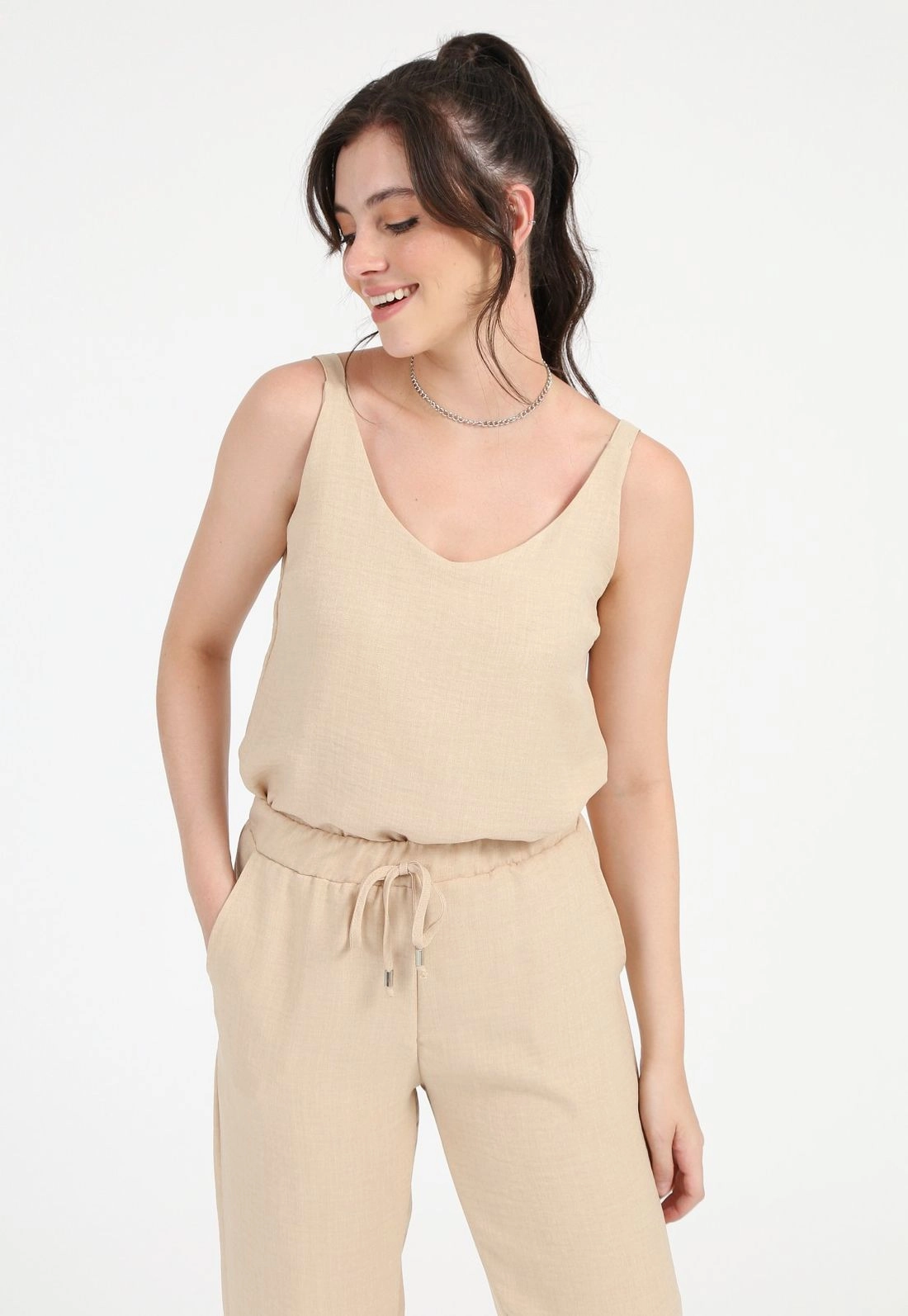 Blusa Crepe Alça Lisa