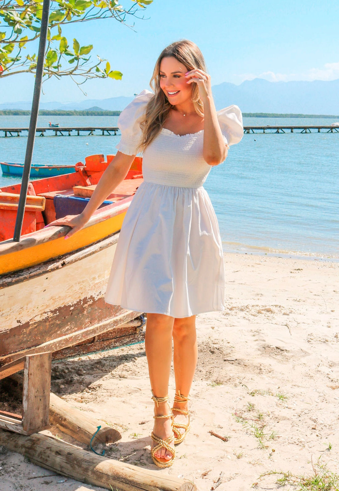 Vestido Tricoline Lastex