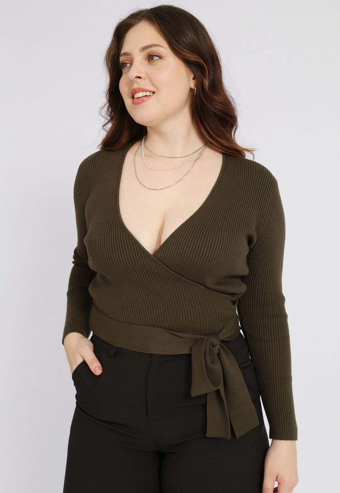 Blusa Tricô Transpassada