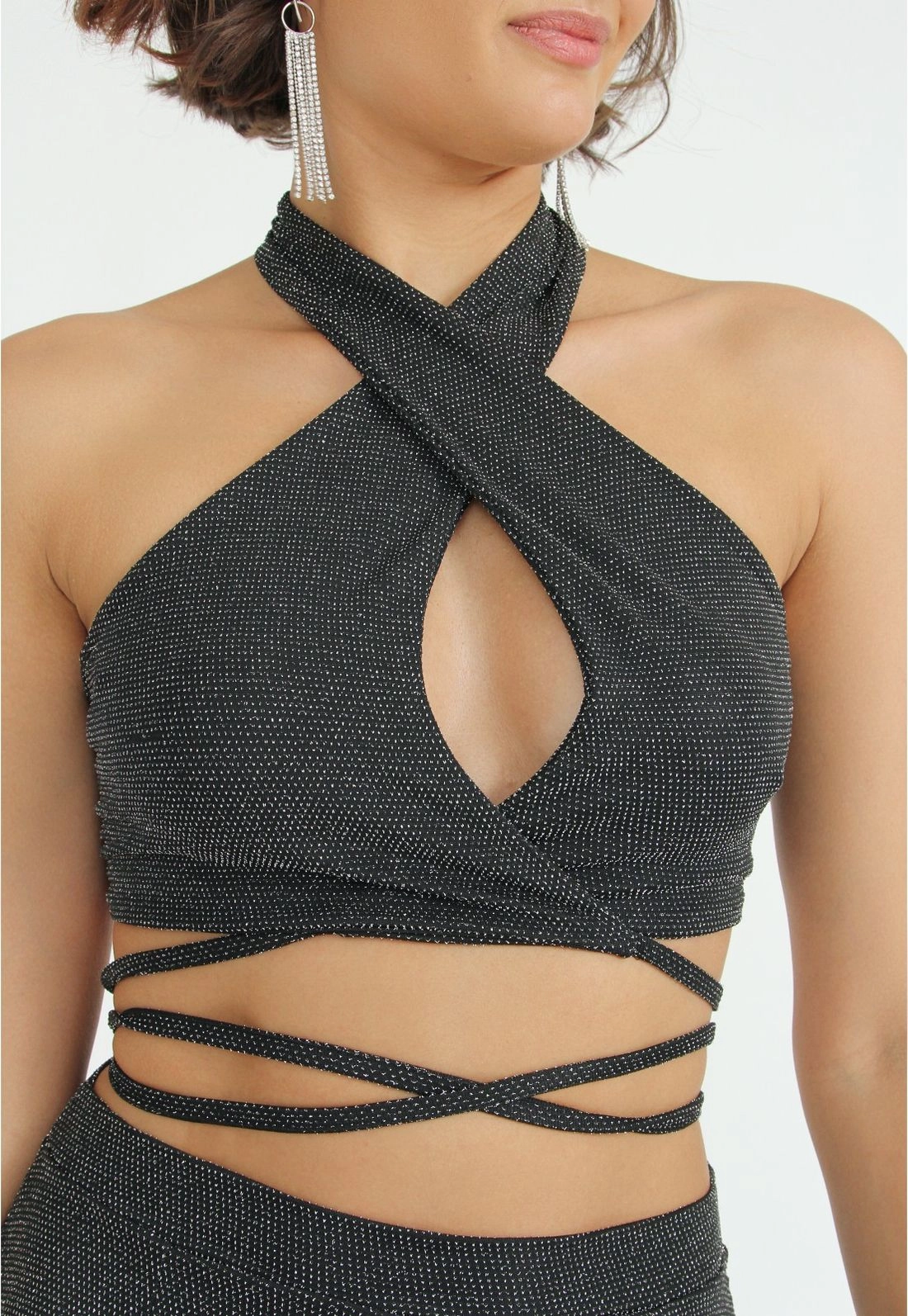 Top Lurex Decote Cruzado P