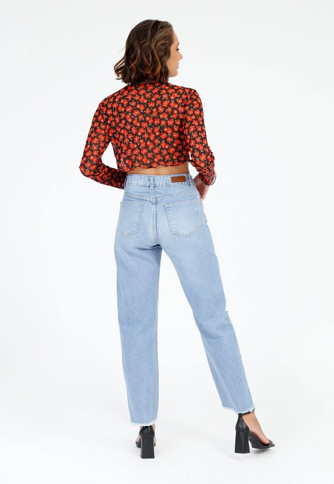 Calça Jeans Wide Leg Rasgos Joelho