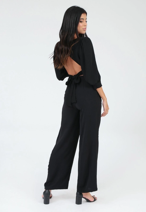 Calça Crepe Wide Leg Pregas