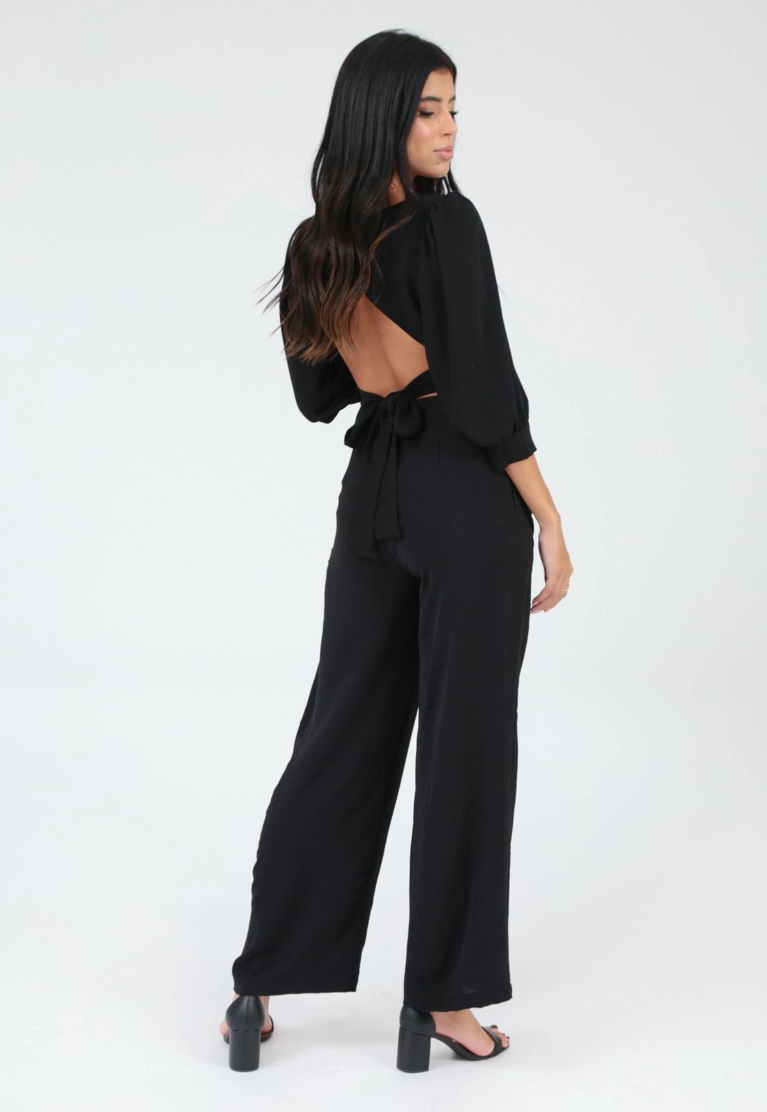 Calça Crepe Wide Leg Pregas