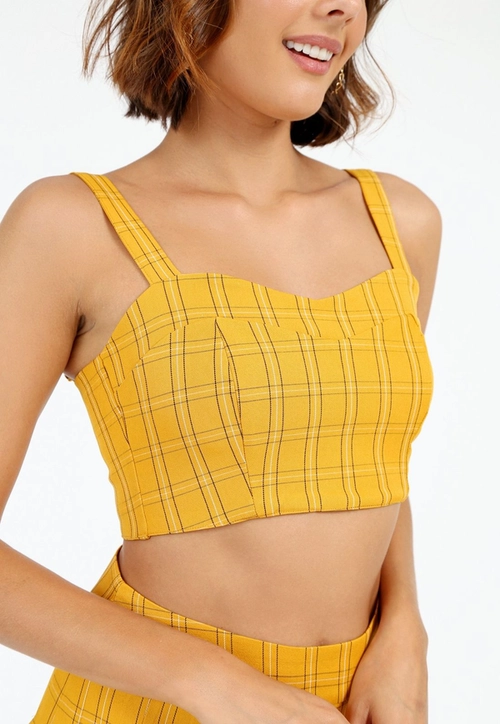 Top Crepe Alça Xadrez P