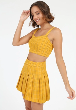 Top Crepe Alça Xadrez P
