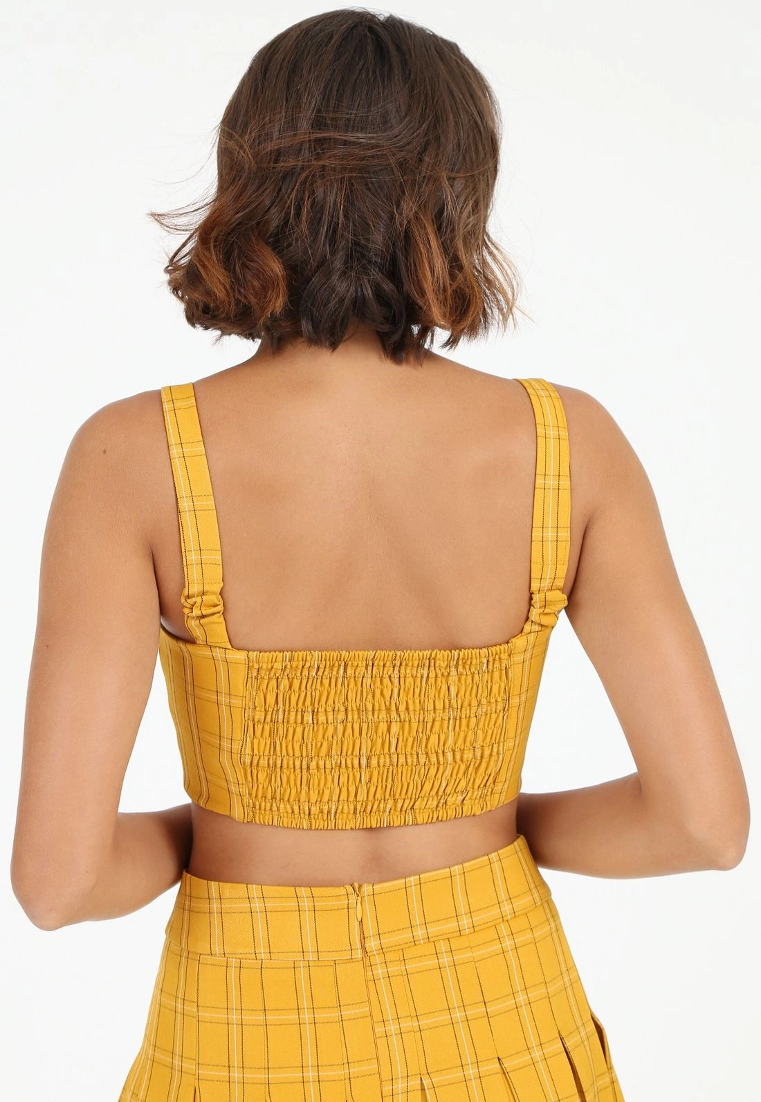 Top Crepe Alça Xadrez P