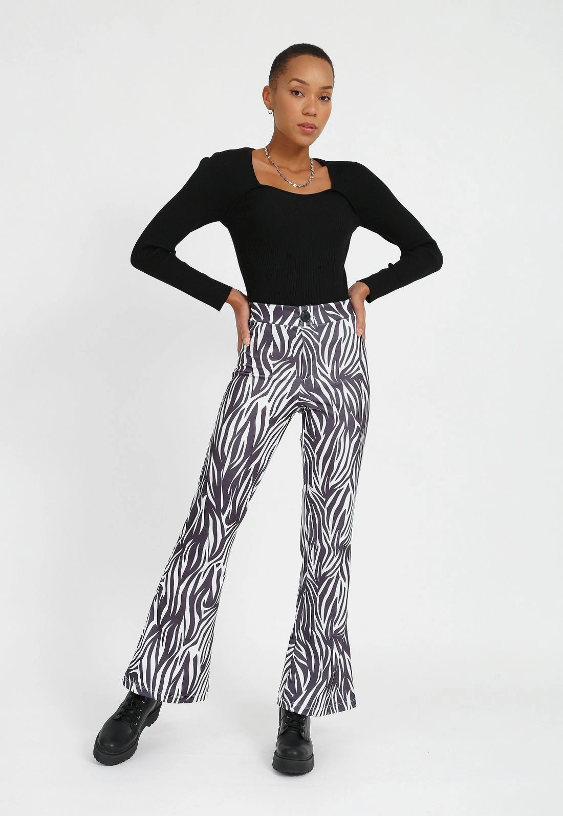 Calça Flare Ponto Roma Zebra